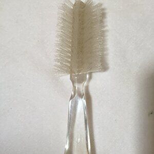 Vintage FULLER Bristlecomb Regular Hairbrush Clear Lucite Acrylic Handle Brush